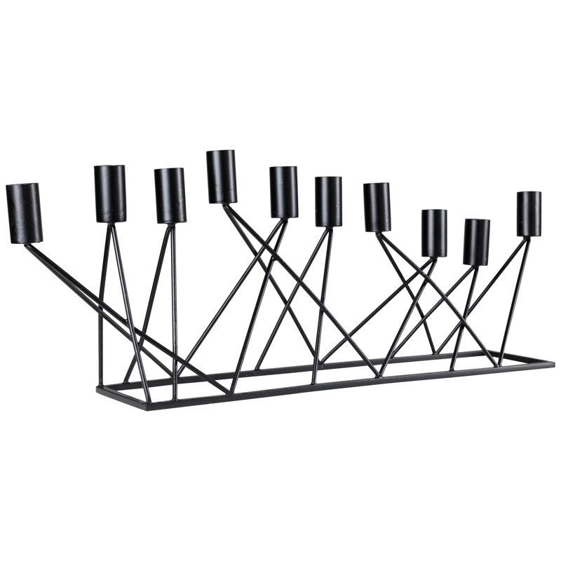 Bougeoir à bougie Modern 10, 22,5 po, noir