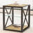 Industrial Style Side Table with Natural Wood MDF Top, Modern Nightstand for Bedroom Living Room-1910642008