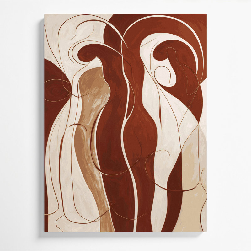Art mural abstrait sur toile brune 17, H 14 po x l 11 po