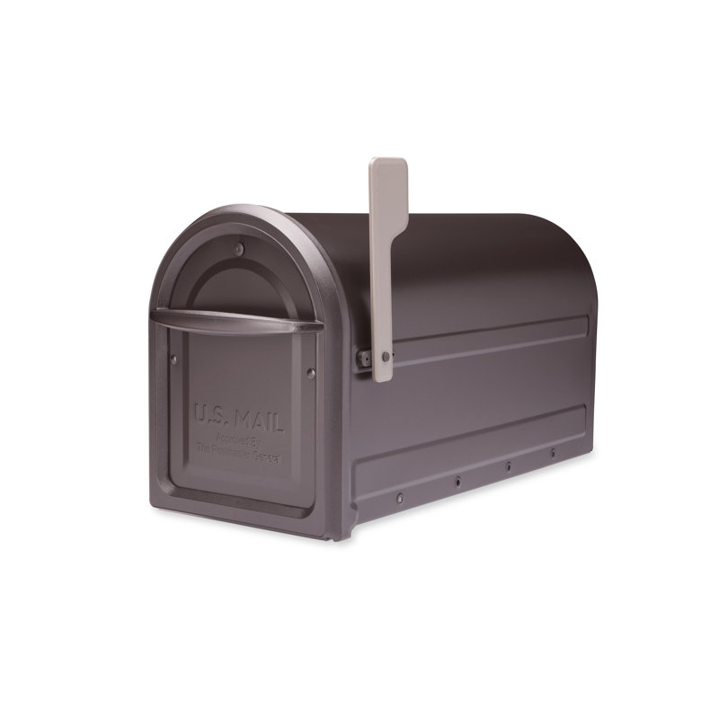 Mapleton Large Rubbed Bronze Steel Post Mount Mailbox