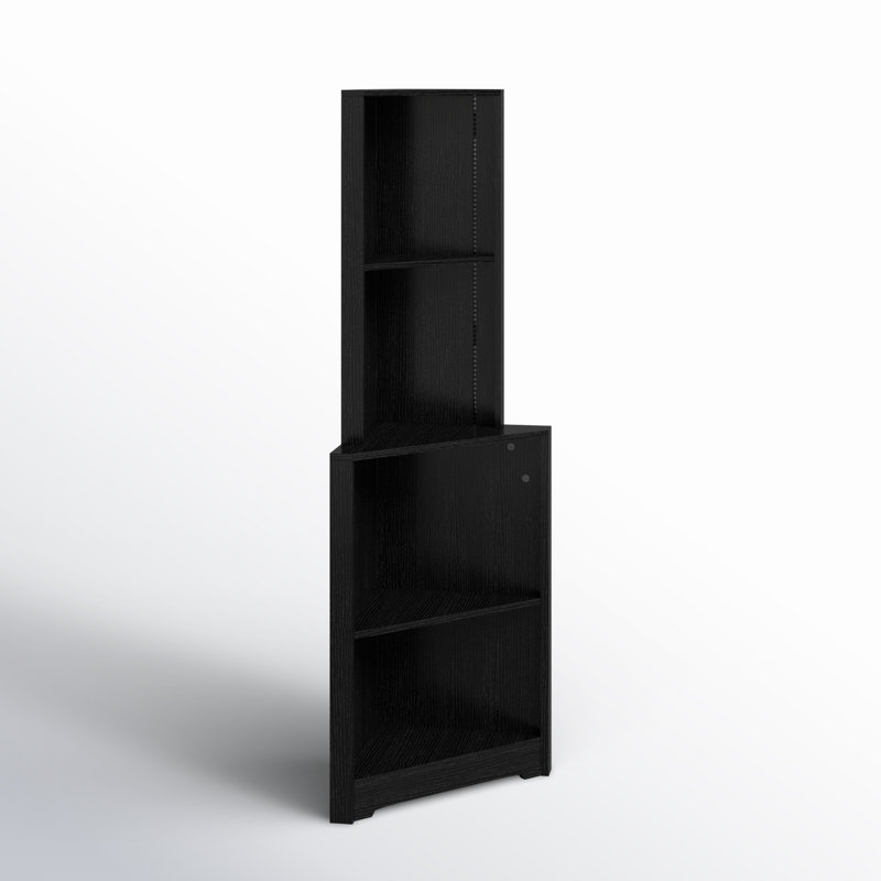 Badina Modern Display Corner Bookcase with Colourful LED Light