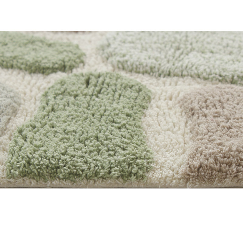 Creline Bath Rug, Green/Gray