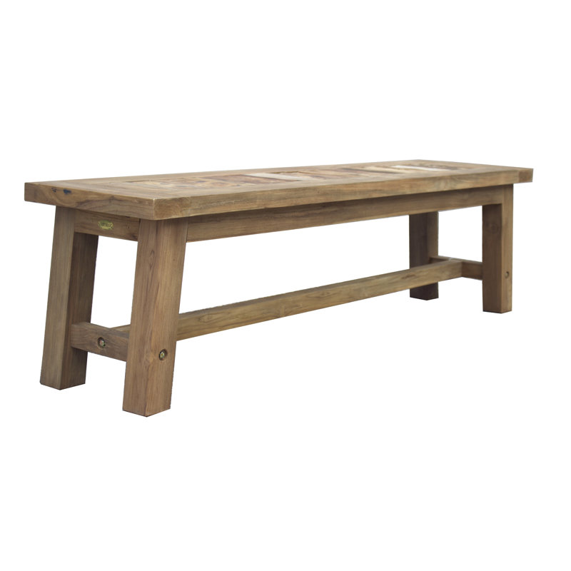 Recycled Teak Bench, Natural/Unfinished