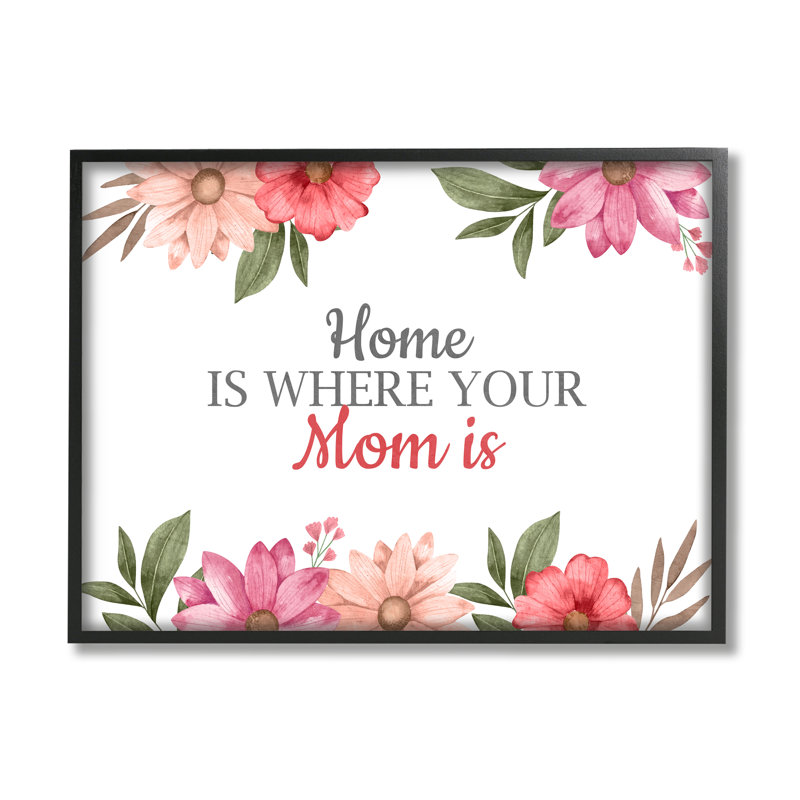 Art floral, où maman est encadrée, estampe numérique par Kim Allen, H 11 po x l 14 po x P 1,5 po, Giclée encadrée noir minuit