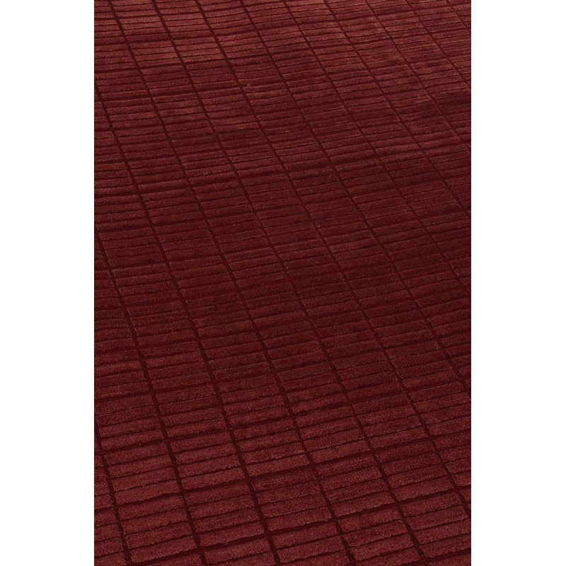 Blocks handloomed Viscose Red Area Rug