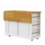 Grand îlot de cuisine de 48 pouces avec 2 tabourets de bar, prise de courant, support de rangement interne pour porte, chariot de rangement de cuisine sur 5 roulettes avec abattant, 5 supports latéraux ouverts, 2 tiroirs-557197223