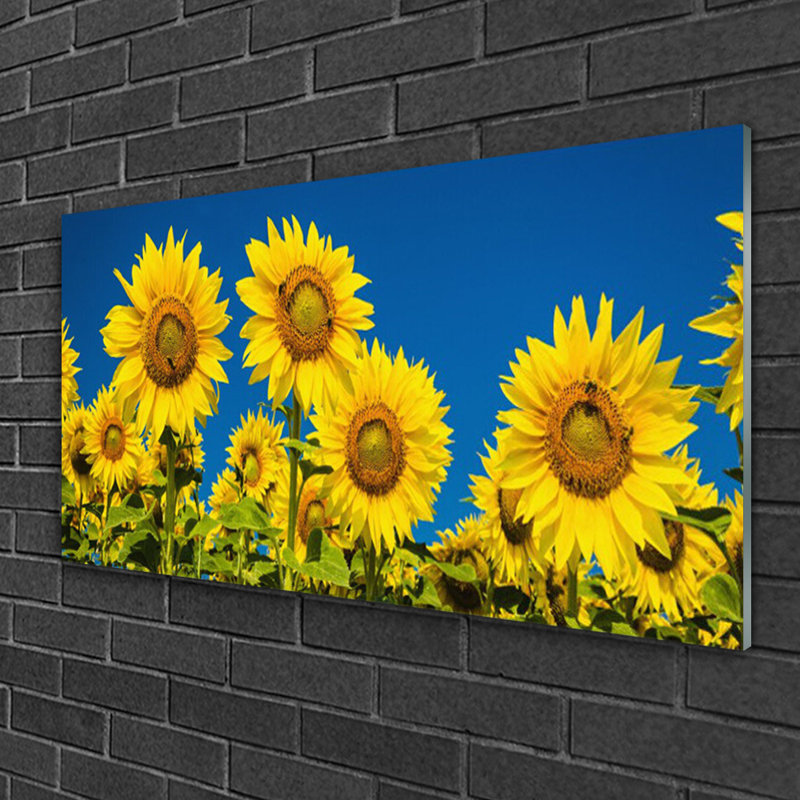 Floral Sunflowers - Unframed Photograph on Glass