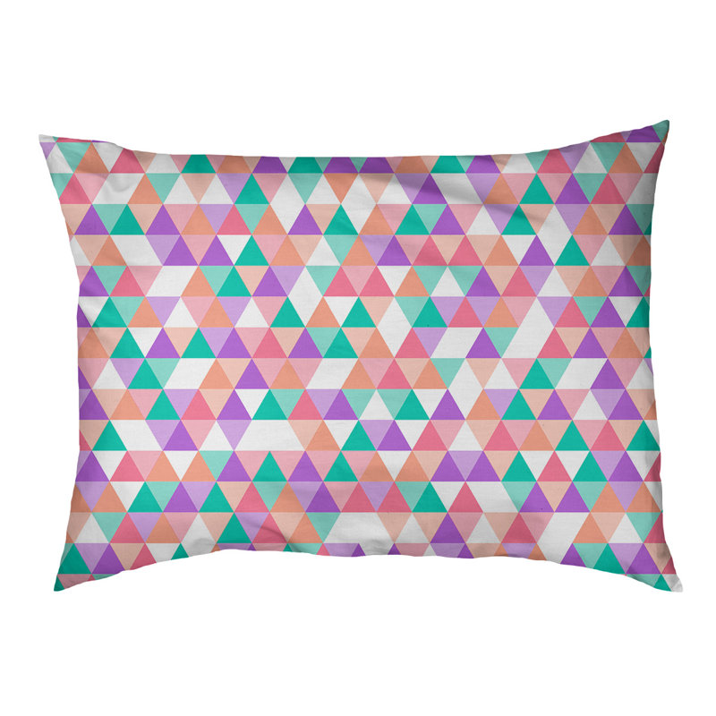 Coussin d’extérieur triangle Campion, Très grand (l 52 po x P 42 po x H 17 po), Rose / Orange