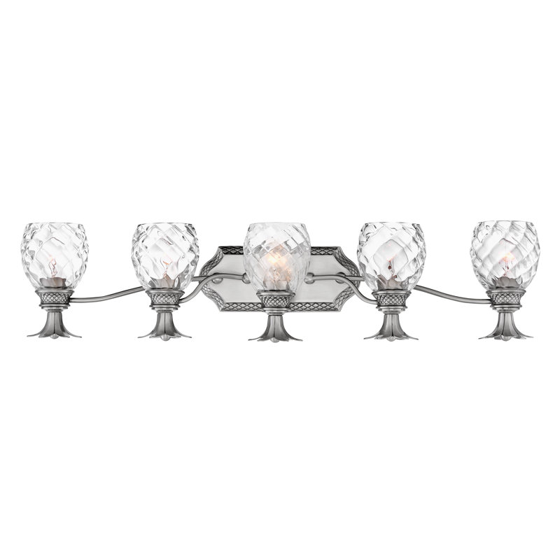 BATH PLANTATION Bath Five Light, Silver/White