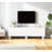 75" Tv Cabinet With Stylish Wavy Doors, 4 Storage Cabinets, Adjustable Shelves, And Cable Holes – White Media Console-1794634690