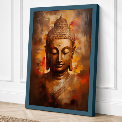 Buddha in Fire Minimalist 1 Piece Wrapped Canvas Wall Art