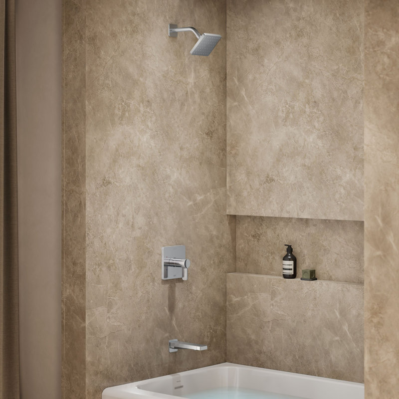 Parallel Bath and Shower Trim Set, Polished Chrome