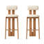 Chaise d'appoint rembourrée en noyer (ensemble de 2)-319340515