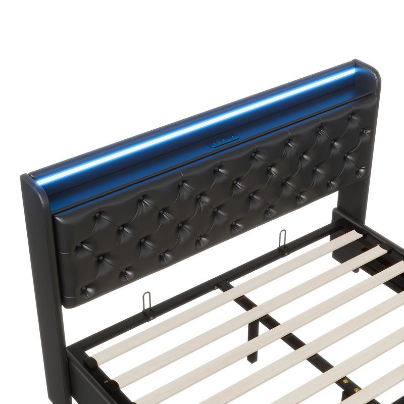 Upholstered Ottoman Bed, European Kingsize (160 x 200 cm)