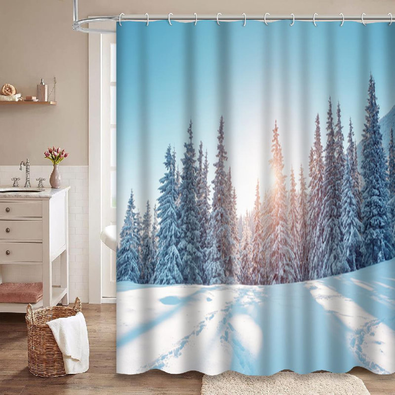 Rideau de douche Winter Landscape, L 72 po x l 78 po
