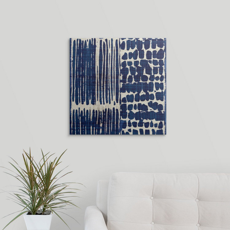 «Indigo Batik III», impression, H 20 po x l 20 po x P 1,5 po, Toile