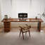 Bureau rectangulaire en bois massif brun noisette-1668318492