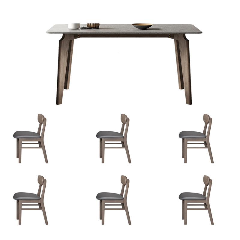 Table et chaises de qualité supérieure en frêne blanc, H 29,52 po x L 59,05 po x l 31,49 po