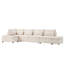 Canapé-lit modulaire de 107 po avec canapé-lit, accoudoirs réglables en forme de L, charge USB et de type C, repose-pieds avec rangement à mouvement libre-130920988
