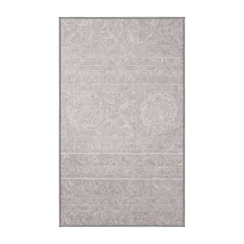 Tapis gris lavable à la machine, Rectangle 8 pi x 12 pi