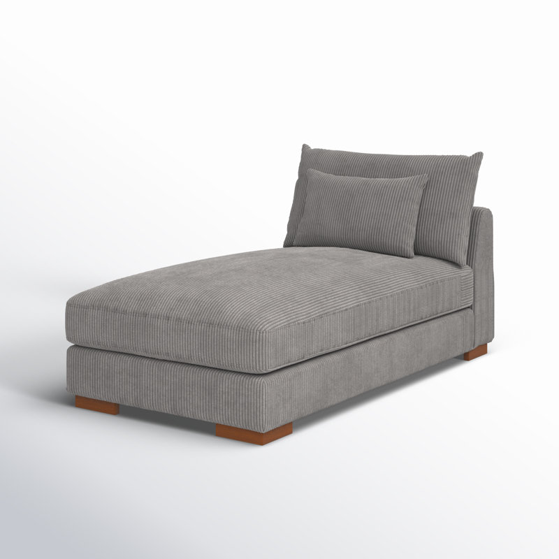 Chaise longue rembourrée Ayvion, Chaise longue grise