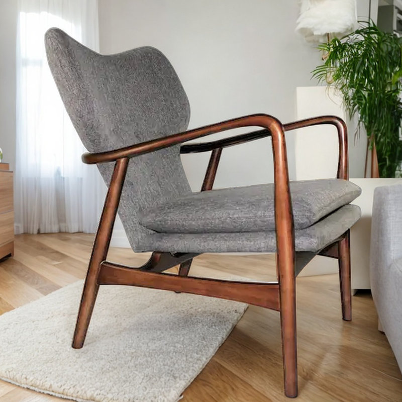 Fauteuil Abobaker, Tissu gris pâle