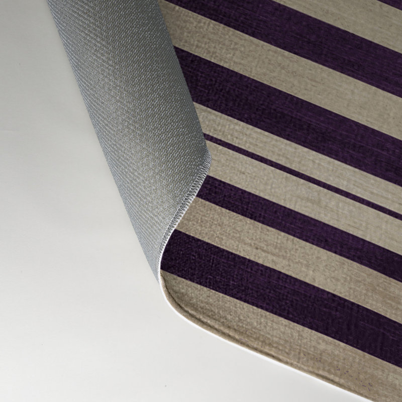 Tapis intérieur / extérieur beige HorizontalStripes, Rectangle 5 pi x 7 pi