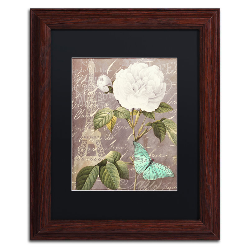«White Rose» par Jadaya, impression encadrée, H 14 po x l 11 po x P 0,5 po, Noir, Noir