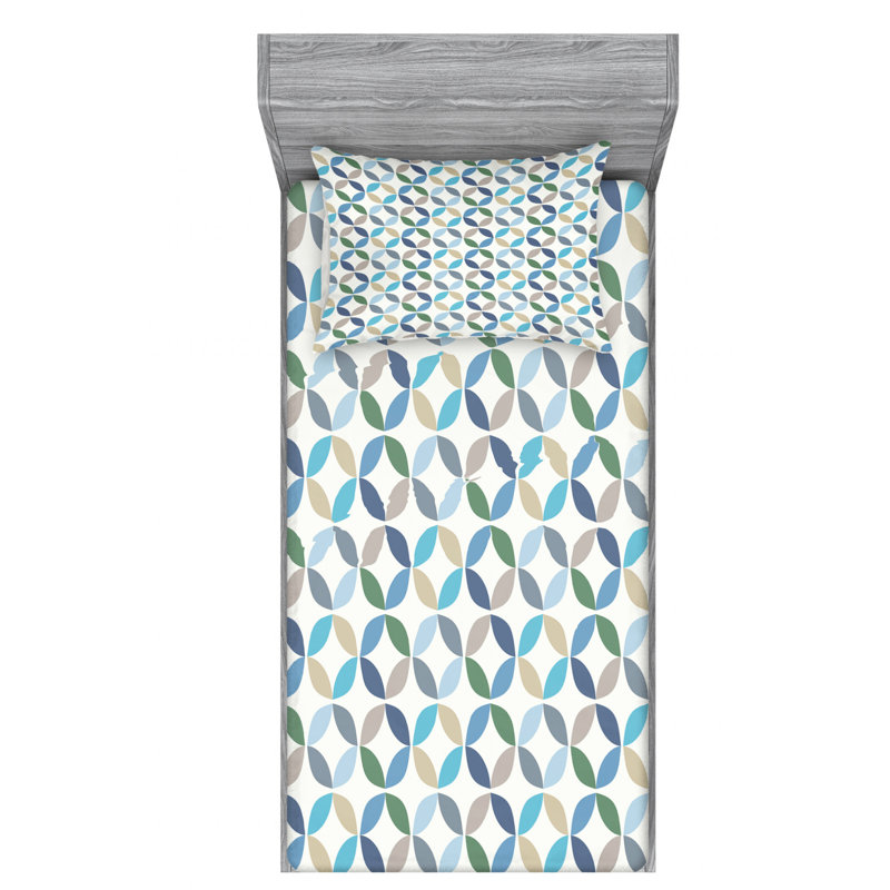 Microfiber Polka Dots Sheet Set, Twin XL Sheet Set with Fitted Sheet, Blue