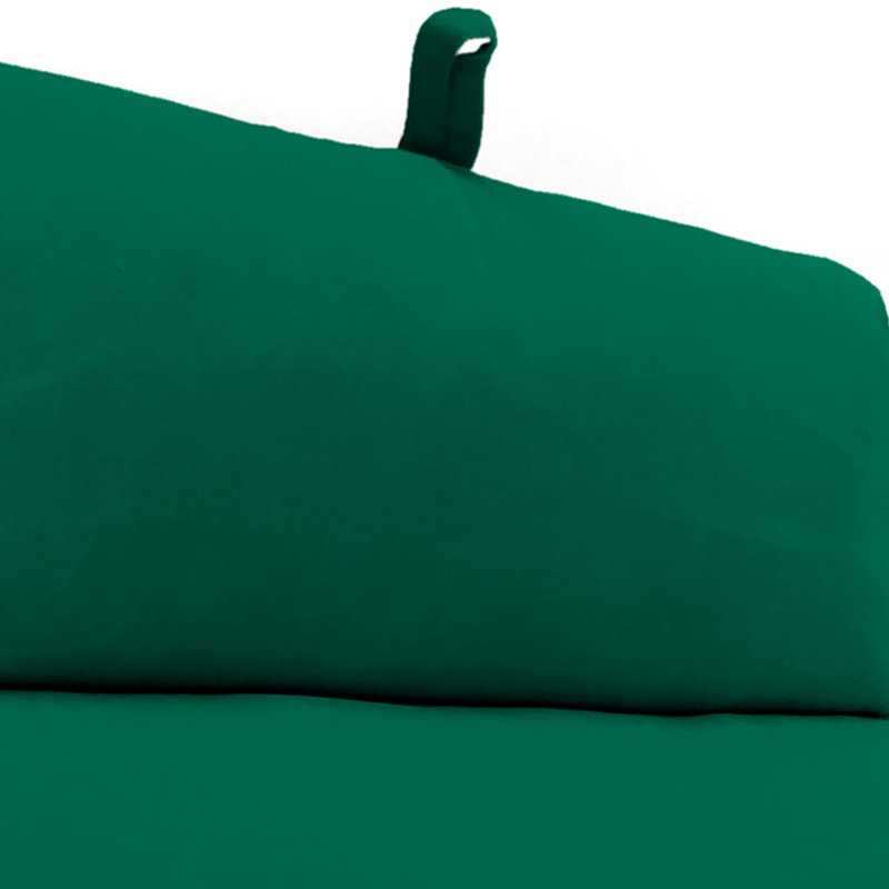 Sunbrella 72" x 22" Outdoor Chaise Lounge Cushion with Ties and Loop, Canvas Forest Green