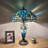 Chenault Tiffany Table Lamp Stained Glass Shade And Base Dragonfly LED Bulbs Included 16"W*16"D*24"H