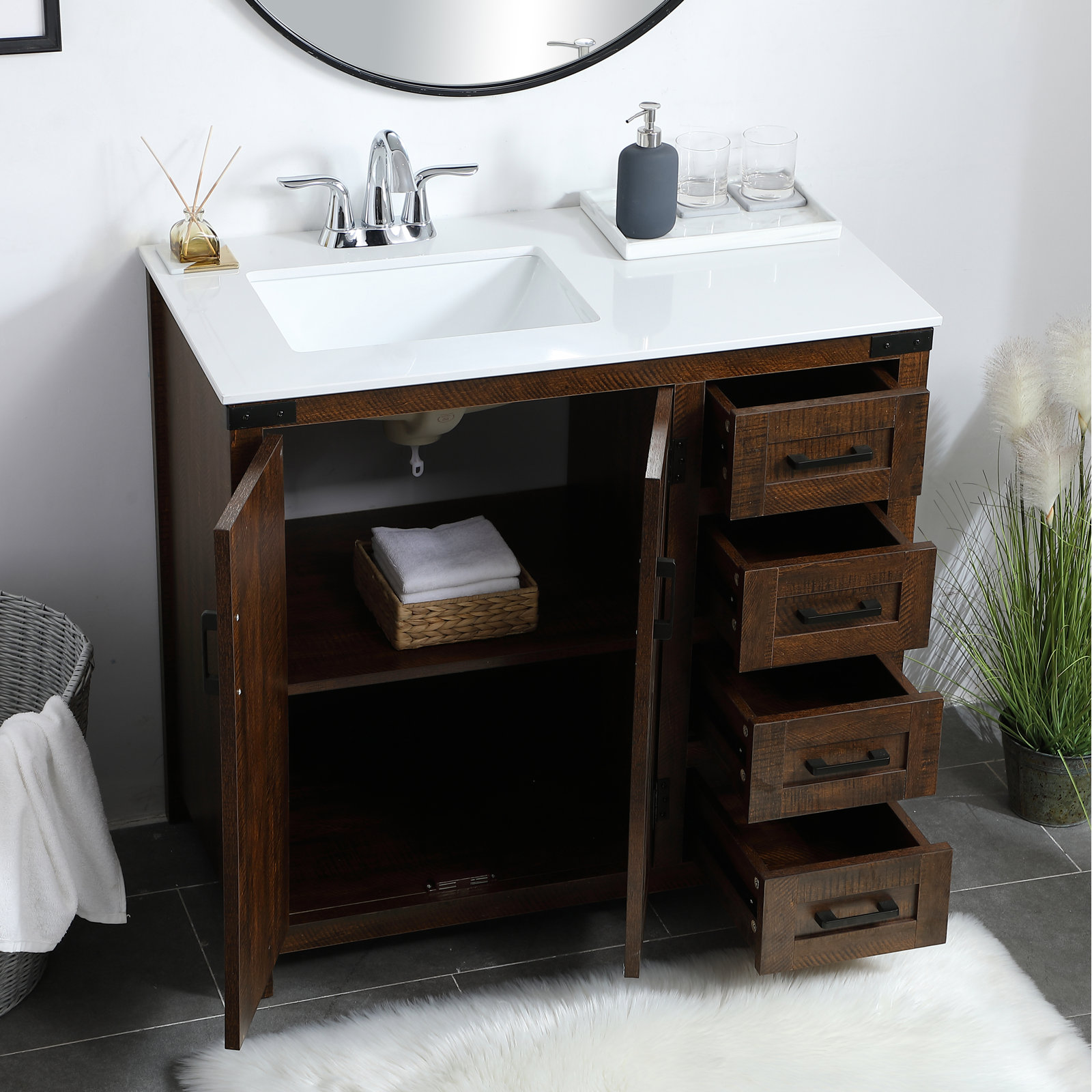 Slayton 36'' Single Bathroom Vanity, Espresso