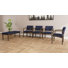 Ensemble de meubles de qualité commerciale en acier Lenox | Chaise 4 invités et banc 2 places