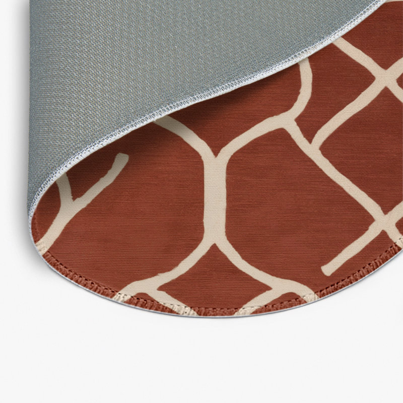Trellis Brown Indoor and Outdoor Area Rug, Round 5'