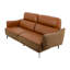 Elik 78" 3-Seater Genuine Leather Sofa with 2-Point Adjustable Heaadrest & Decorative Stitching