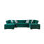 Canapé modulaire en velours vert Lorena-92113160