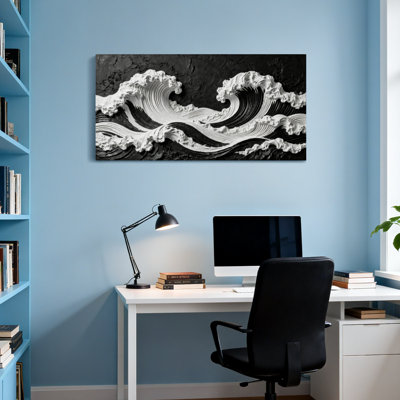 Fashion Wave Pattern Black And White Art