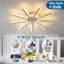 Ventilateur de plafond à bande droite géométrique avec lumières