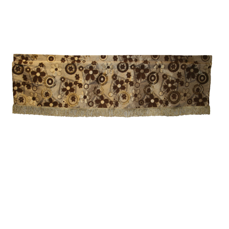 Merlene Floral Tailored Window Valance, Brown / Gold