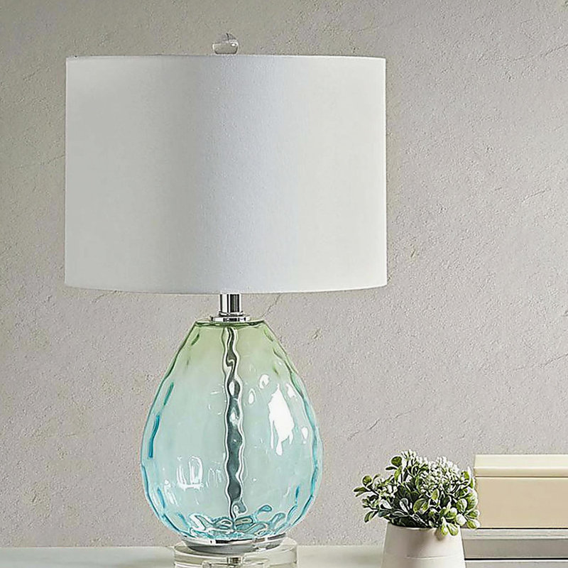 Lampe de table en verre Ombre, Bleu