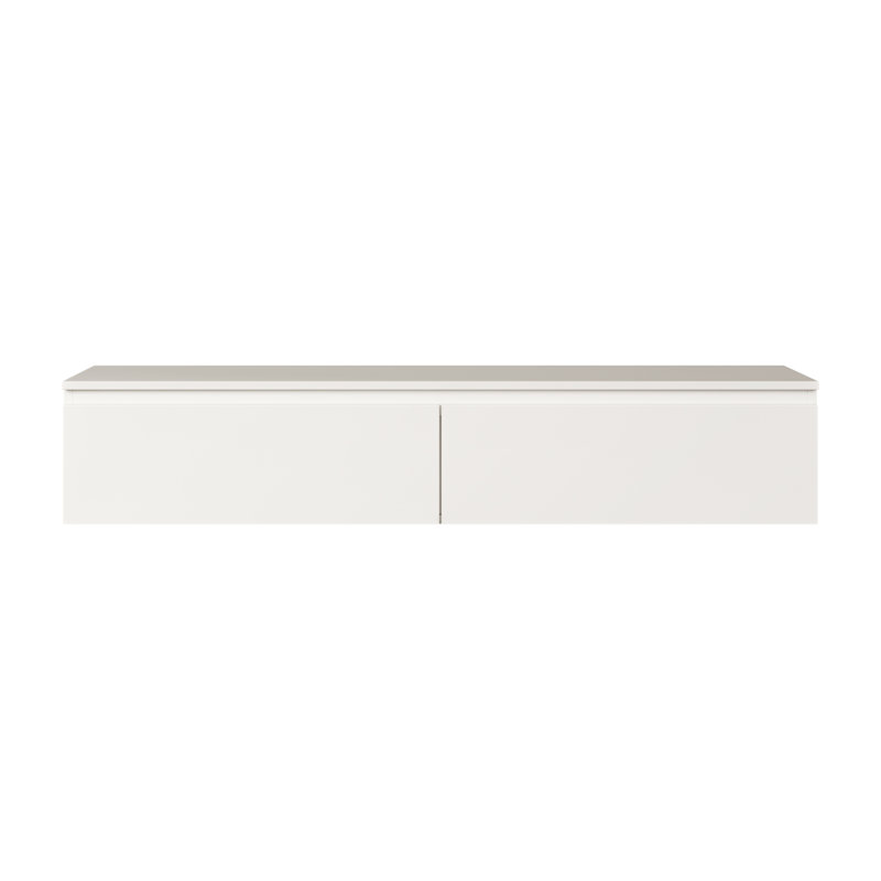Syvanna Wall-Mounted TV Cabinet, White, 28.4cm H x 150cm L x 31.8cm W