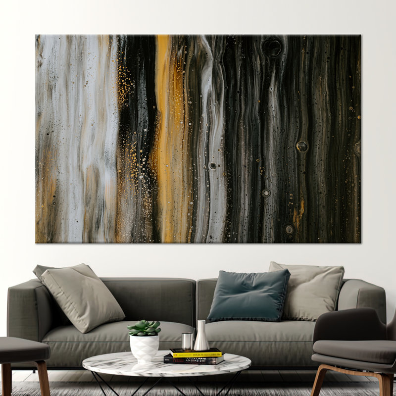 Abstract Canvas Art - Modern Shimmery Wall Decor with Oil Painting Print, 20 cm H x 30 cm W, Wrapped Canvas, Do Not Apply