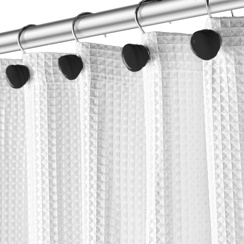 Black Resin Decorative Shower Curtain Hooks Set of 12