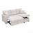 76.5" Linen Blend Upholstered Sectional With Pull-Out Bed And Chaise Storage-816543229