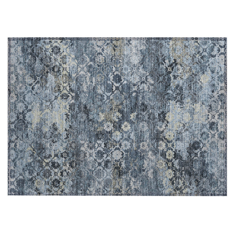 Machine Washable Indoor/Outdoor Chantille ACN2433 Traditional Rug, Brown, 1'8" x 2'6"