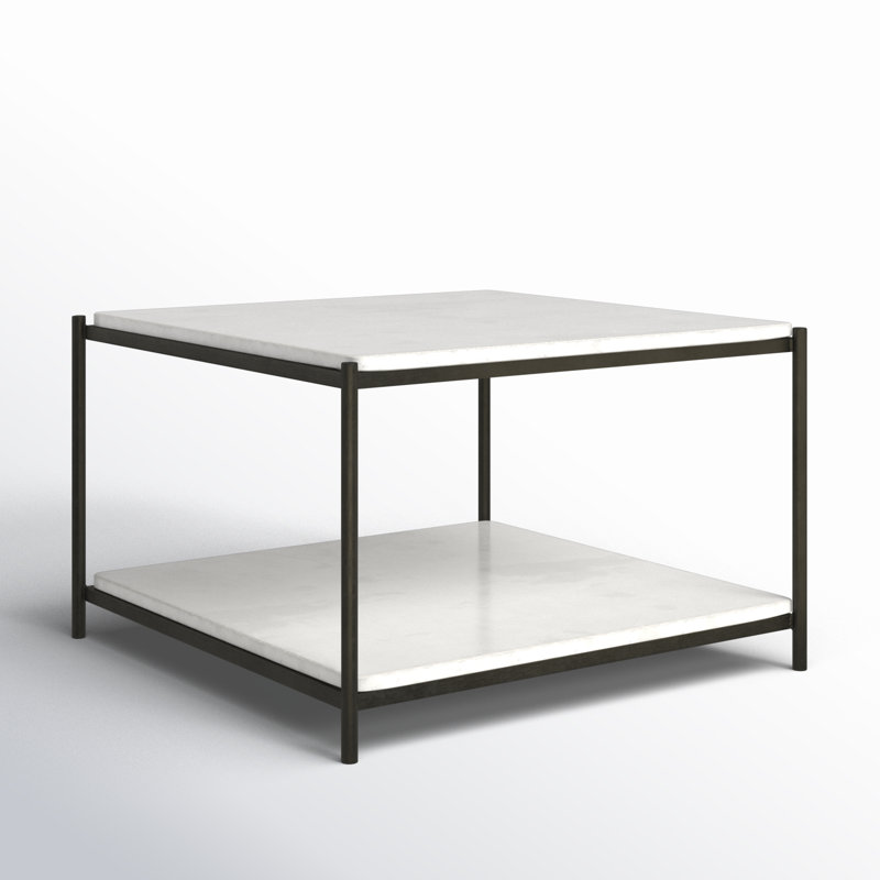 Felix Marble Coffee Table, Hammered Gray