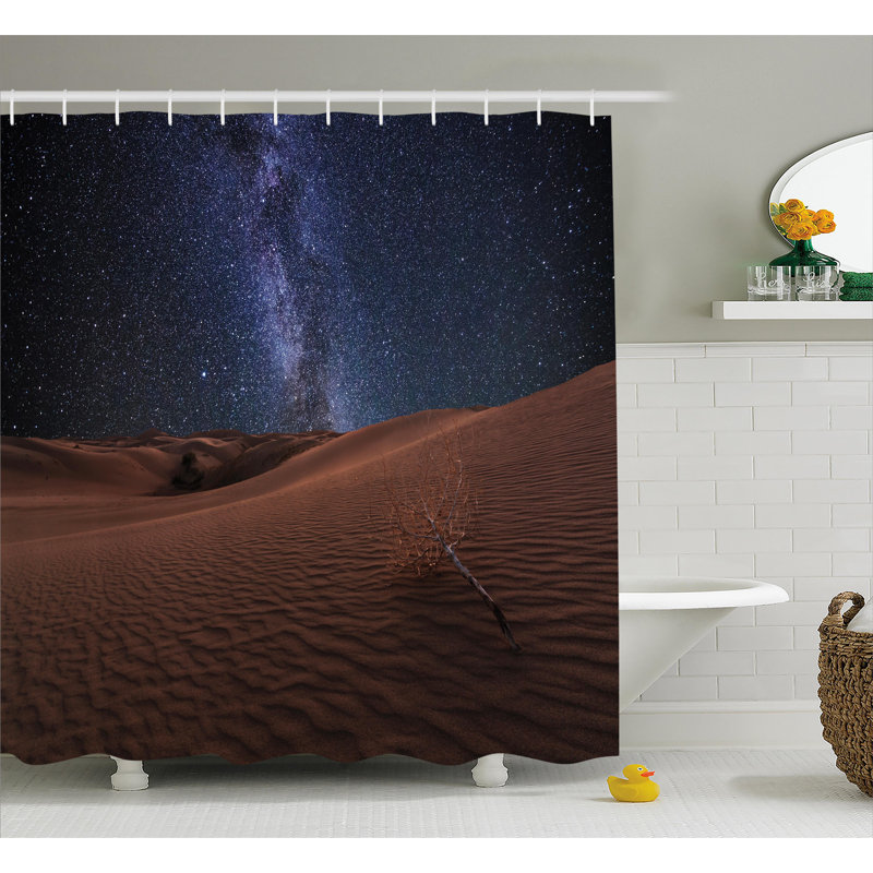 Rideau de douche simple pour la durée de vie lunaire space, H 75 po x l 69 po