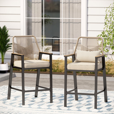 Patio Bar Stool With Cushion by Alphamarts