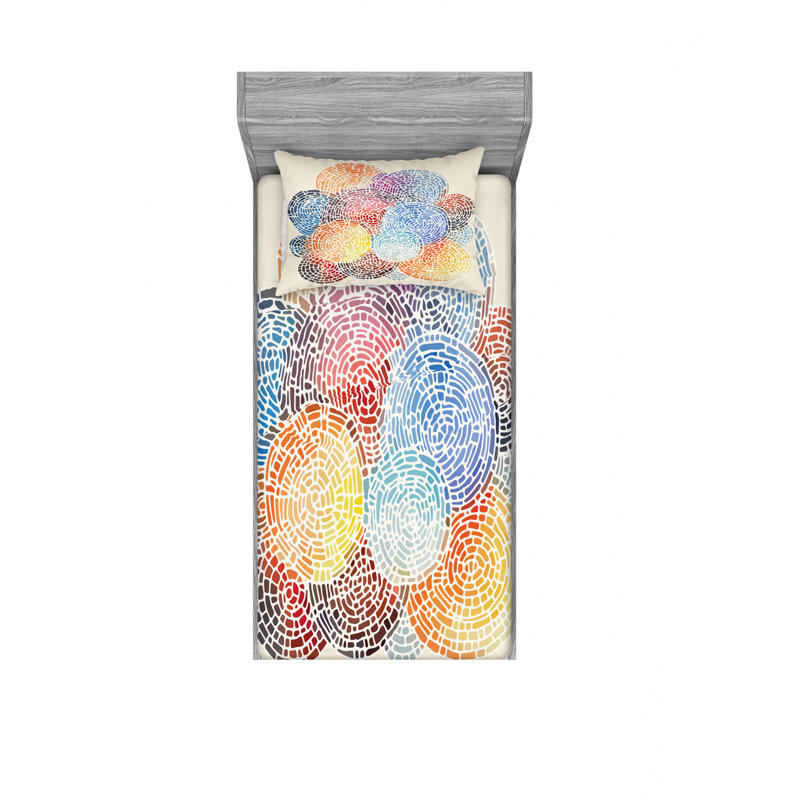 Ensemble de draps à motif mosaïque, Ensemble de draps pour lit simple avec drap-housse