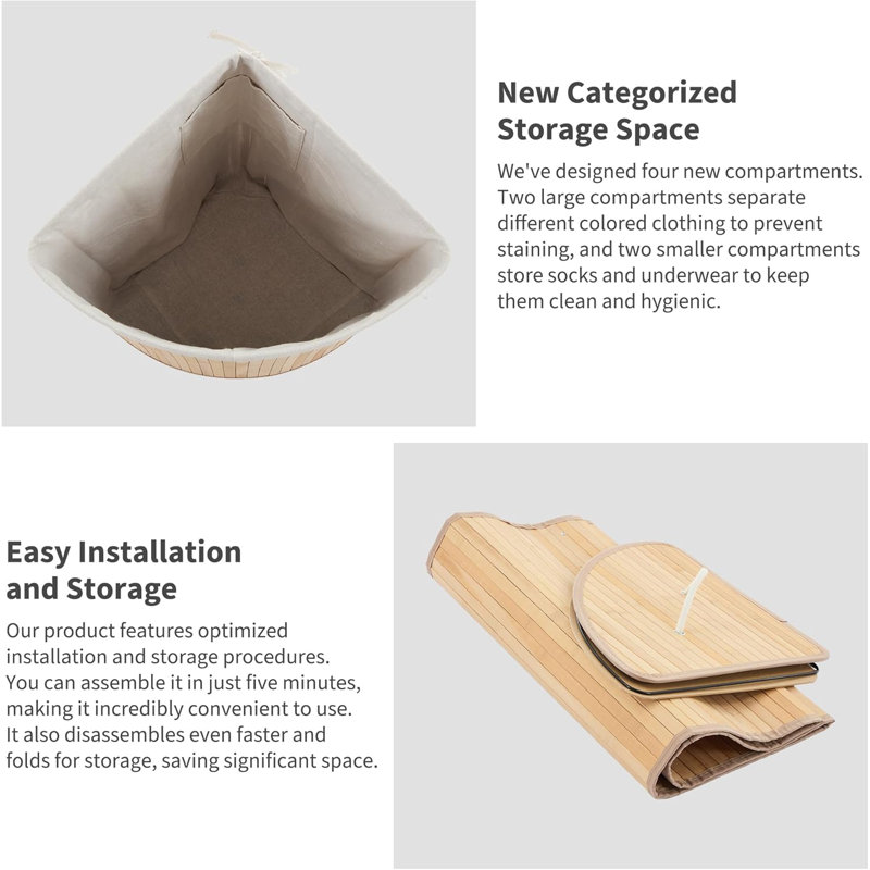 Bamboo Laundry Room Organiser, Natural